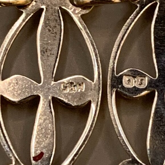Vtg English Sterling Silver 925 Cross Link Bracelet Hallmarked J538 - Picture 10 of 12